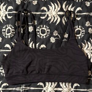 Alo Black Zebra Striped Sports Bra